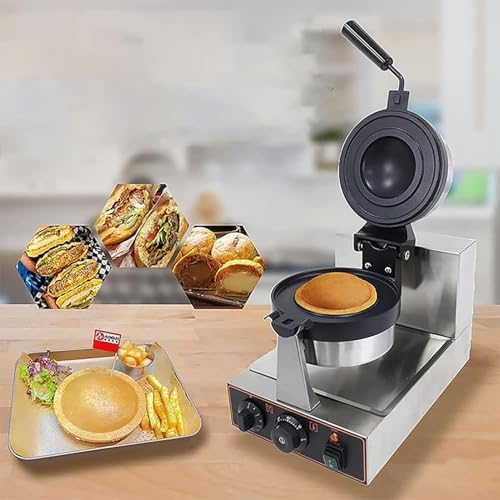 Commercial Electric Dual Burger & Waffle Maker, Non-Stick Hamburger Press & Ice Cream Waffle Baker for Home Kitchen Breakfast, Versatile Cooking Appliance