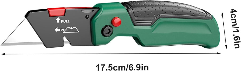 Heavy-duty Folding Utility Knife，with Integrated Blade Storage，box Cutter Folding Includes Belt Clip, 13 Blades(*3)