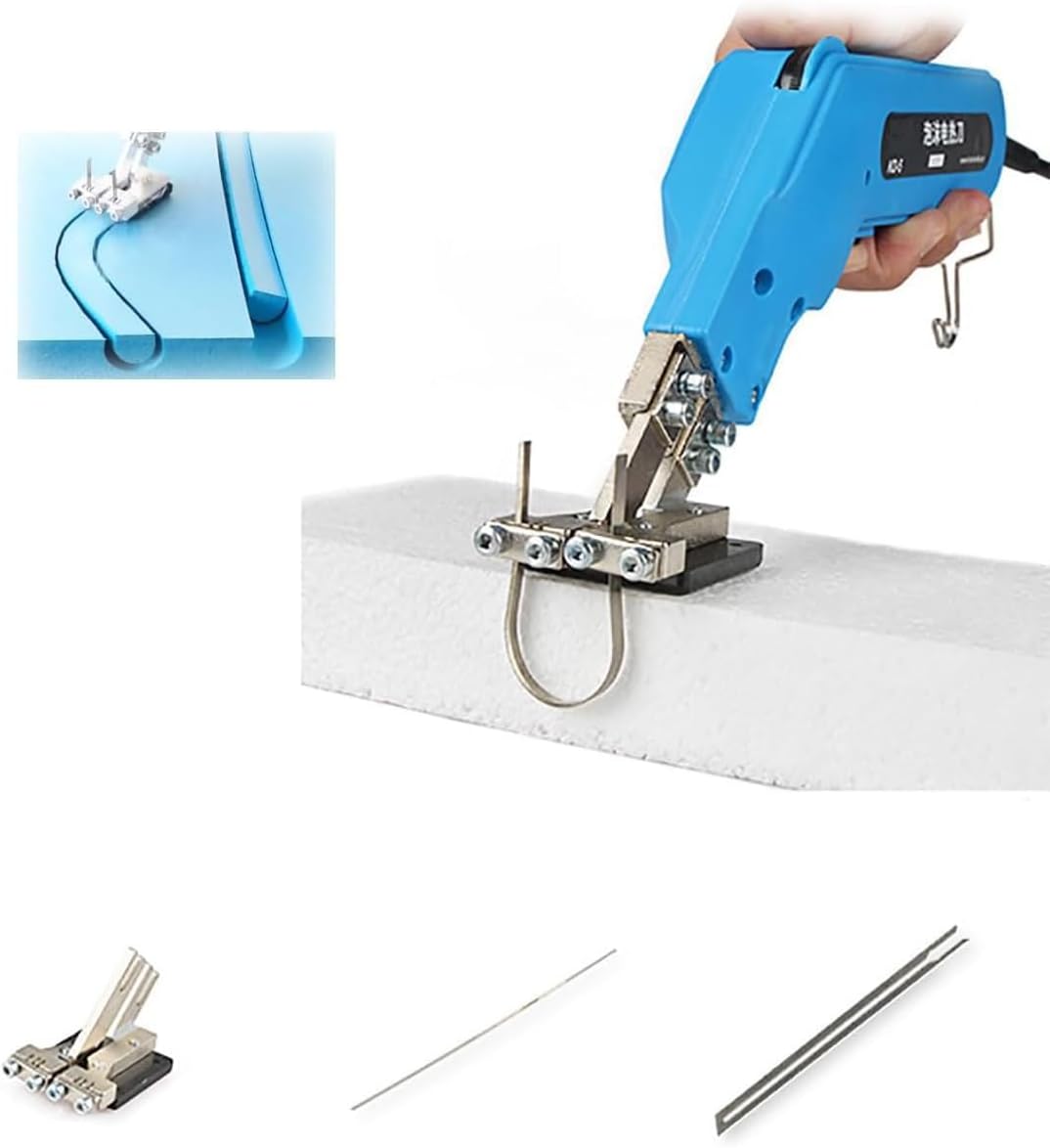 110V/230V Hot Knife Foam Cutter, 150W Electric Foam Grooving Carving Knife, with Small Slotter&305mm Flexible Blade&150mm Straight Blade, 16-Position Temperature Adjustment, for Sponge Cloth Canvas