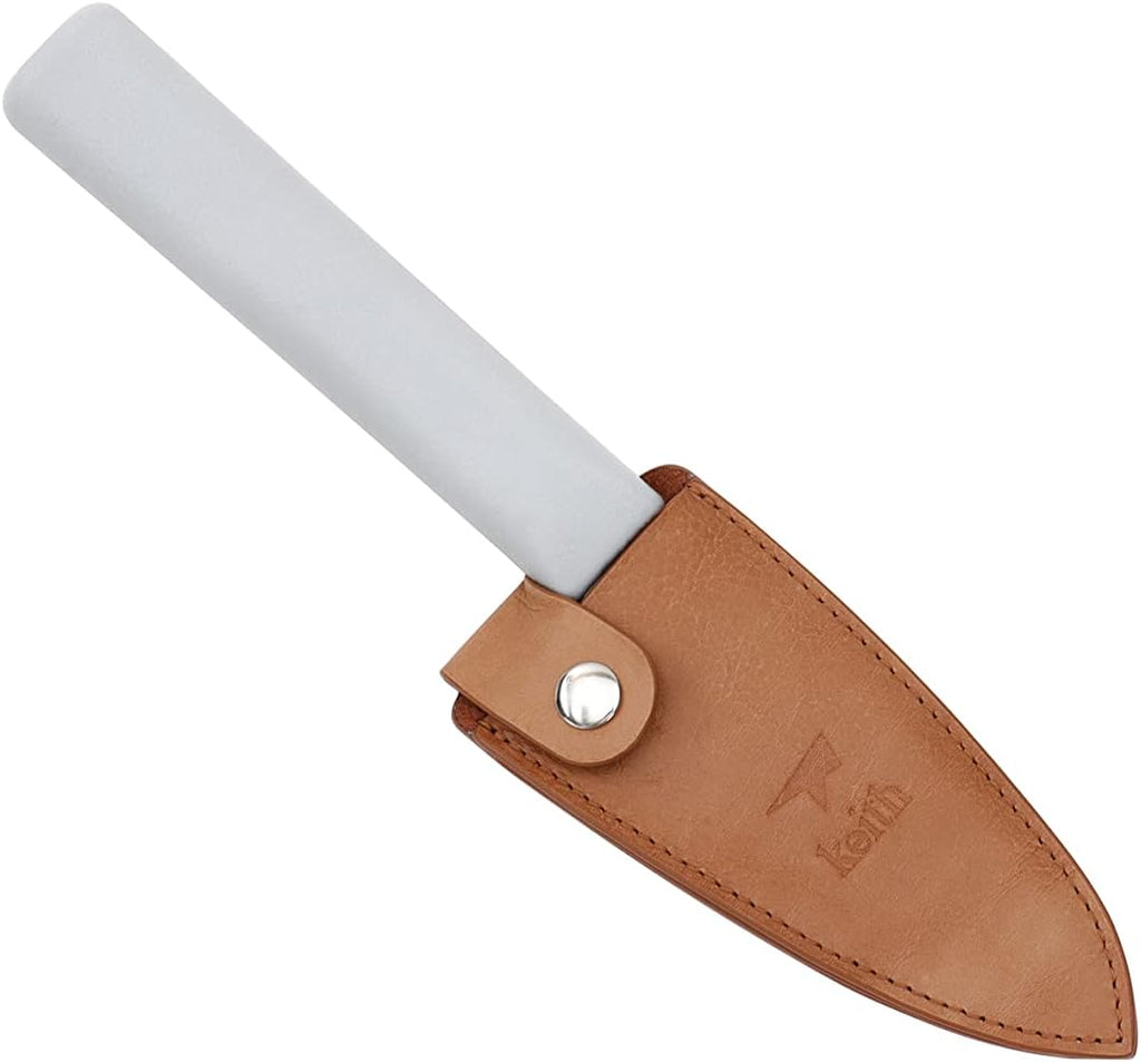 Keith Titanium Ti8741 Ultralight Silver-Titanium-Porcelain Tribrid Portable Outdoor Kitchen Knife