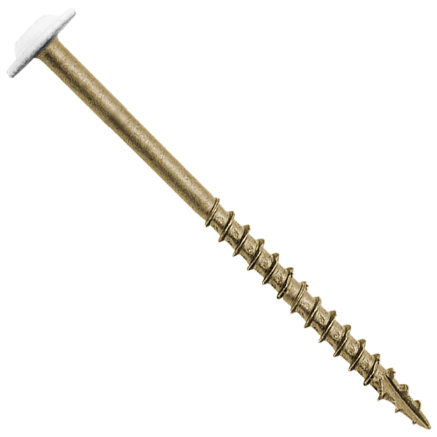 #8 x 2-1/2' Bronze Star Exterior Coated Modified White Truss Head - Cabinet Wood Screw Torx/Star Drive Head - Exterior Coated Torx/Star Drive Wood Screws - (Full Box 1500 Approx. Screw Count)