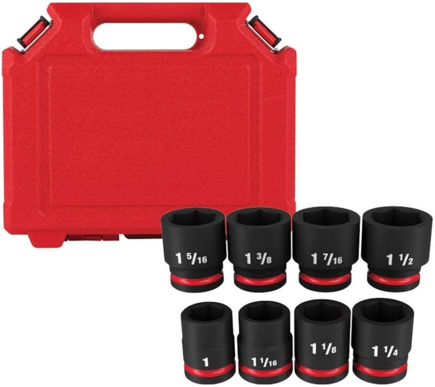 Ratchet 3/4',Impact Sockets Set,Ratchet, 3/4' Socket Set,For Milwaukee 49-66-7017 3/4' Drive Sae Standard 6 Point Impact Socket Set - 8 Pc