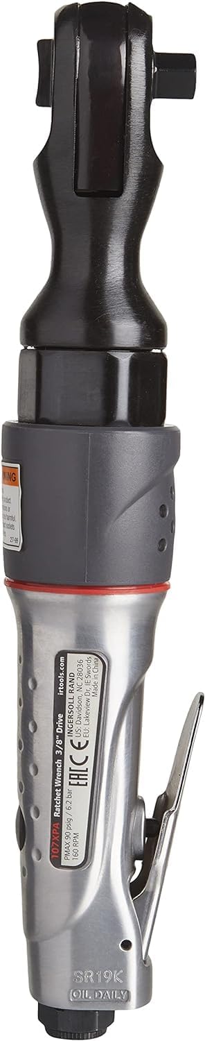 Ingersoll Rand 107XPA 3/8' Air Ratchet Wrench, Heavy Duty, 54 ft lbs Max Torque Output, Variable Speed Lever Style Throttle, 360 Degree Adjustable Exhaust