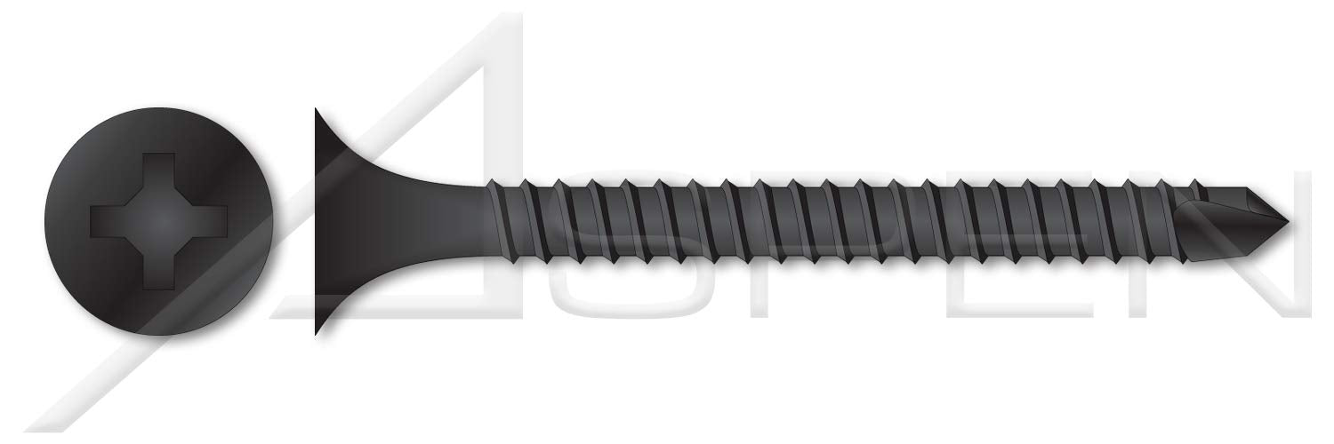 (3000 pcs) #6 X 2, Drywall Screws, Self-Drilling Point, Bugle Phillips Drive, Fine Thread, Steel, Black Phosphate