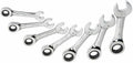 7 Piece SAE Stubby Short Ratcheting Wrench Set