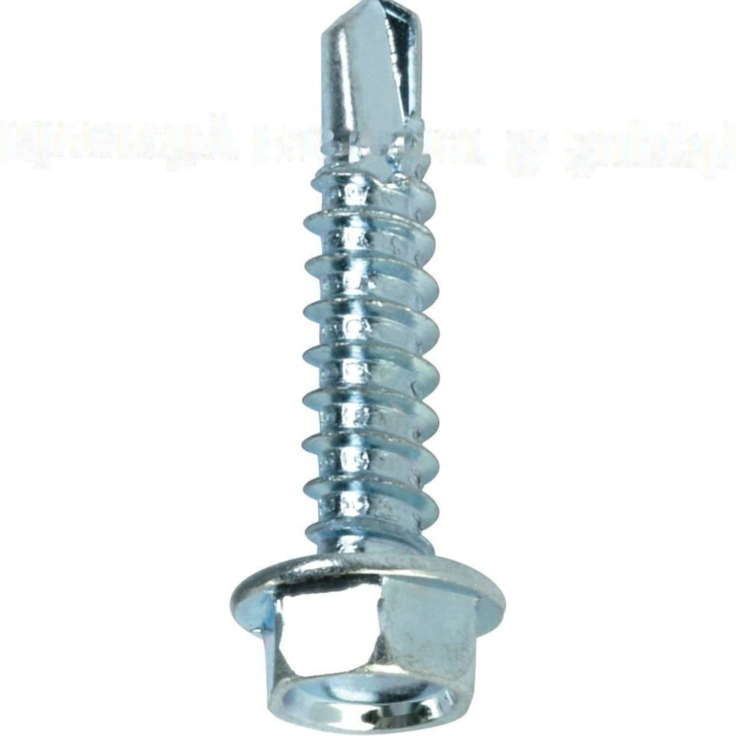 (Qty 3000pcs) Hex Washer Head 1/4 x 1 Self - Drilling Tek Screw IHW #14 Multi-Purpose Comprehensive Hardware Fastener Assortment Kit Cit00757Riv