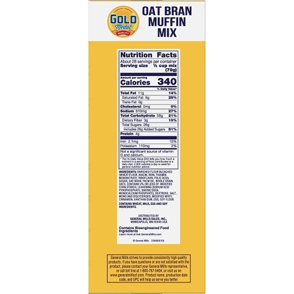 Gold Medal Oat Bran Muffin Mix 6 Case 5 Pound