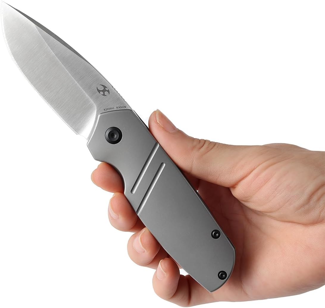 KANSEPT Turaco Pocket Folding Knives for Men EDC Camping Folding Knife 2.85'' CPM-S35VN Material Pocket Folding Knife with Bronze Anodized Titanium Handle Everyday Carry K2049A1