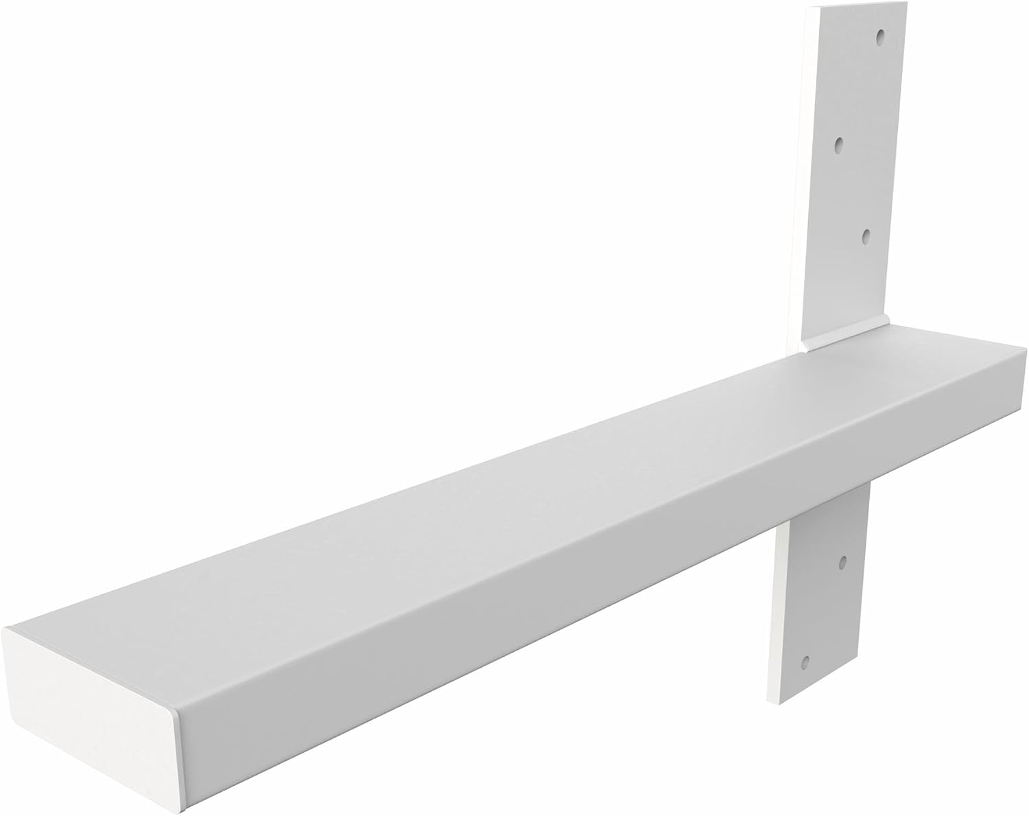 The Original Granite Bracket Heavy Duty Free Hanging T Shelf Bracket for Floating Shelves, Desks, Mantels, Matte Black (Industrial - White, 22 Inches)