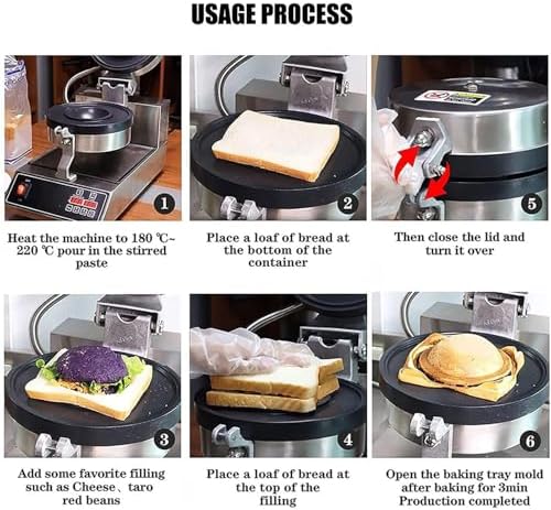 Commercial Electric Dual Burger and Waffle Maker, Non-Stick Press and Baker for Home Kitchen Breakfast, Versatile Cooking Appliance