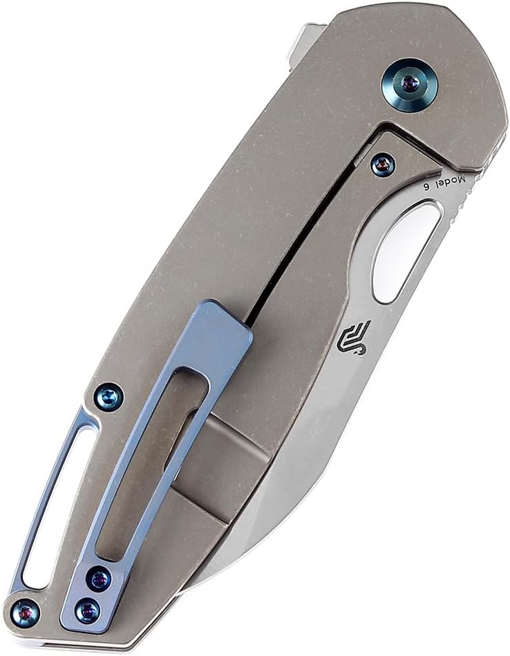 KANSEPT Model 6 Pocket Folding Knives EDC Camping Folding Knife 3.1'' CPM-S35VN Material Pocket Folding Knife with Stonewashed Bronze Anodized Titanium Handle Everyday Carry K1022B5