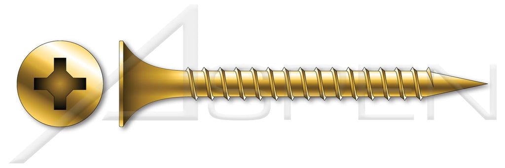 (3500 pcs) #8 X 2, Drywall Screws, Bugle Phillips Drive, Coarse Thread, Steel, Yellow Zinc