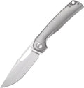Pocket Knife, 3.5' M390 Blade Folding Knife Hunting Knife with Titanium Handle and Pocket Clip, EDC Knives for Hunting Camping Survival Outdoor Fishing Hiking（Grey）