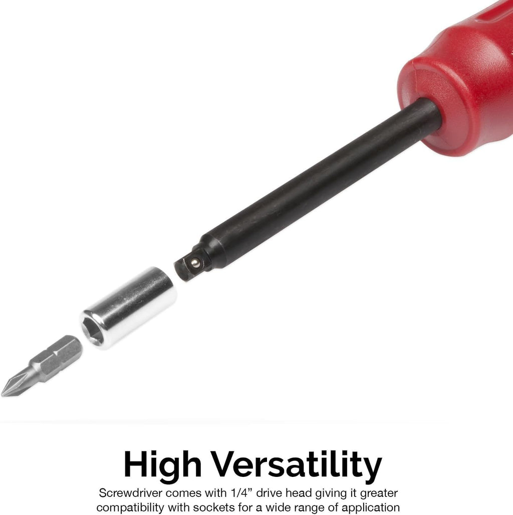 NEIKO 10573B 1/4' Torque Screwdriver Set, 20 Hex Bits, 10 to 50 In-Lbs, Long Shank Screwdriver Torque Wrench, Adjustable Inch-Pound Torque Screwdriver for HVAC and Gunsmiths (Pack of 25)