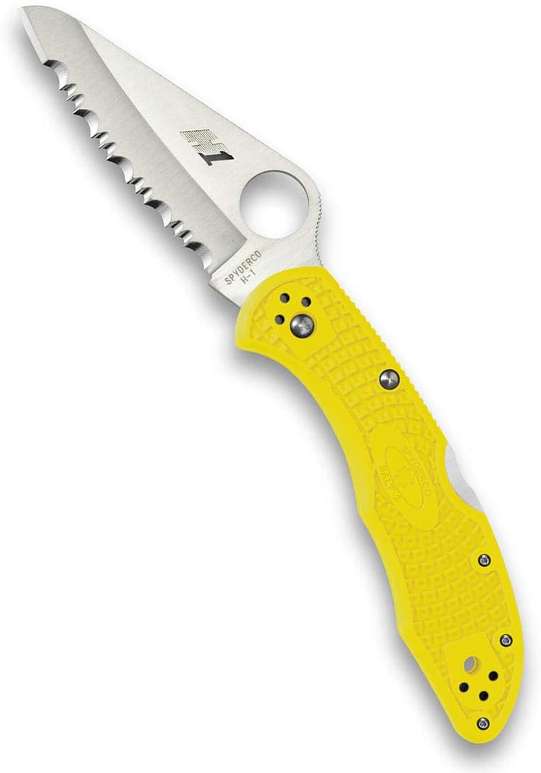 Spyderco Salt 2 Lightweight Folding Knife with 3' H-2 Ultra-Corrosion Resistant Steel Blade and Yellow FRN Handle - SpyderEdge - C88SYL2