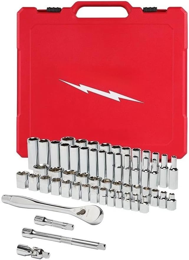 48-22-9008 Socket Wrench Sets for Milwaukee 3/8-Inch Drive Metric Ratchet and Socket Set - 56 pc