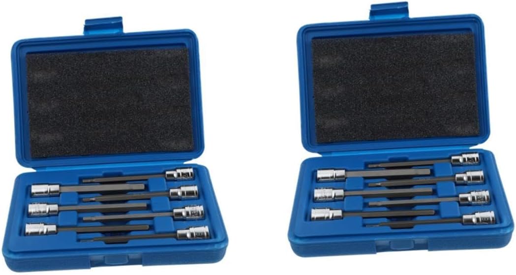 2 Sets Single End Wrench Axlerque Crowfootol 3/8 Hex Extend Bitiple Wrench Extender Adaptor Screws Adjustable Stubby Multi Wrenches Kit Ball 45# Steel Silver