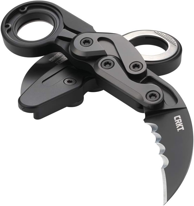 CRKT Provoke Folding Knife with Kinematic: Morphing Karambit, D2 Veff Serrations Blade, Aluminum Handle, Pocket Clip, 4040V