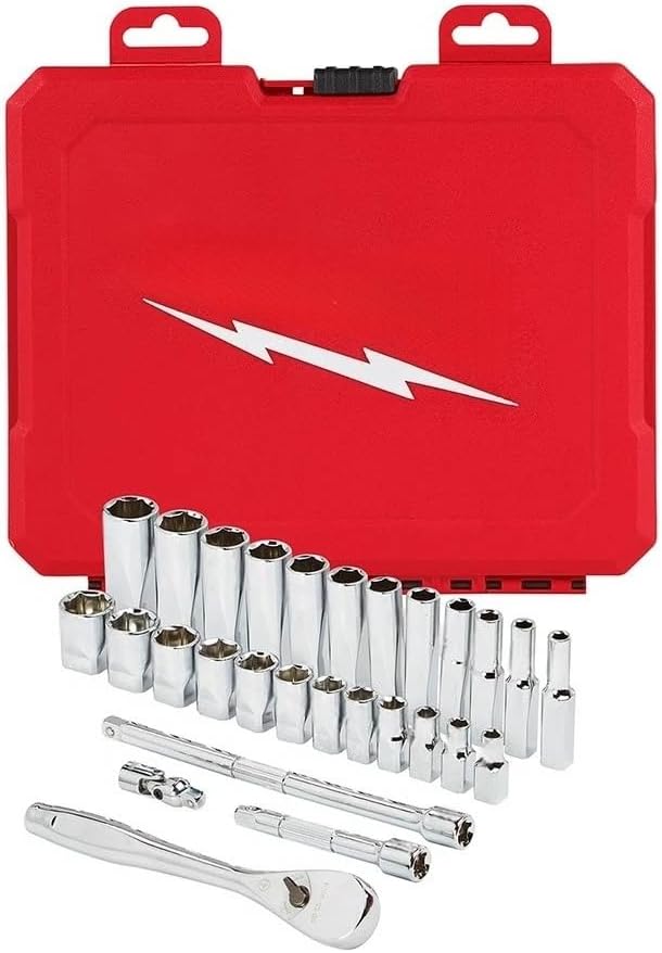 48-22-9504 for Milwaukee 1/4' Drive Ratchet & Socket Set Metric w/Portable Carrying Case - 28 PC