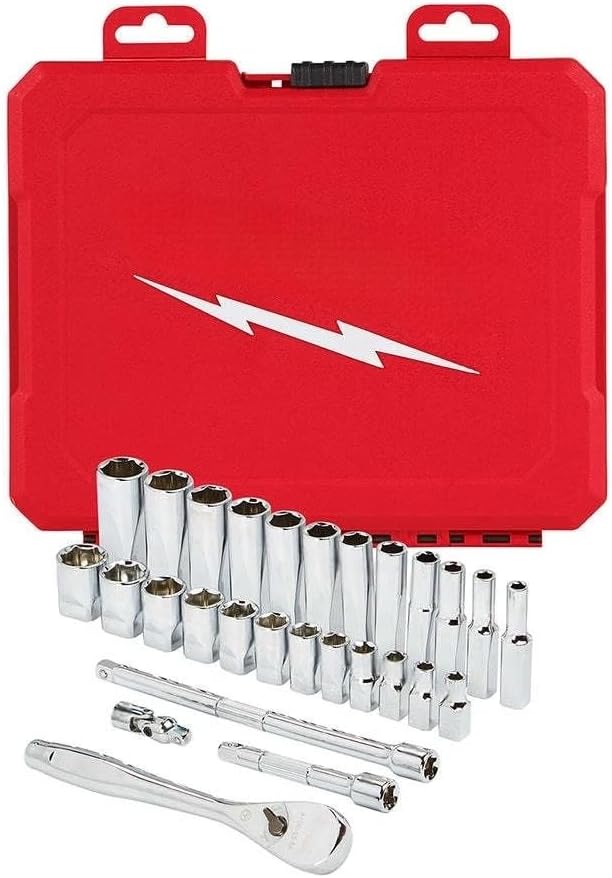 28pc 48-22-9504 for Milwaukee 1/4-Inch Ratchet and Socket Set