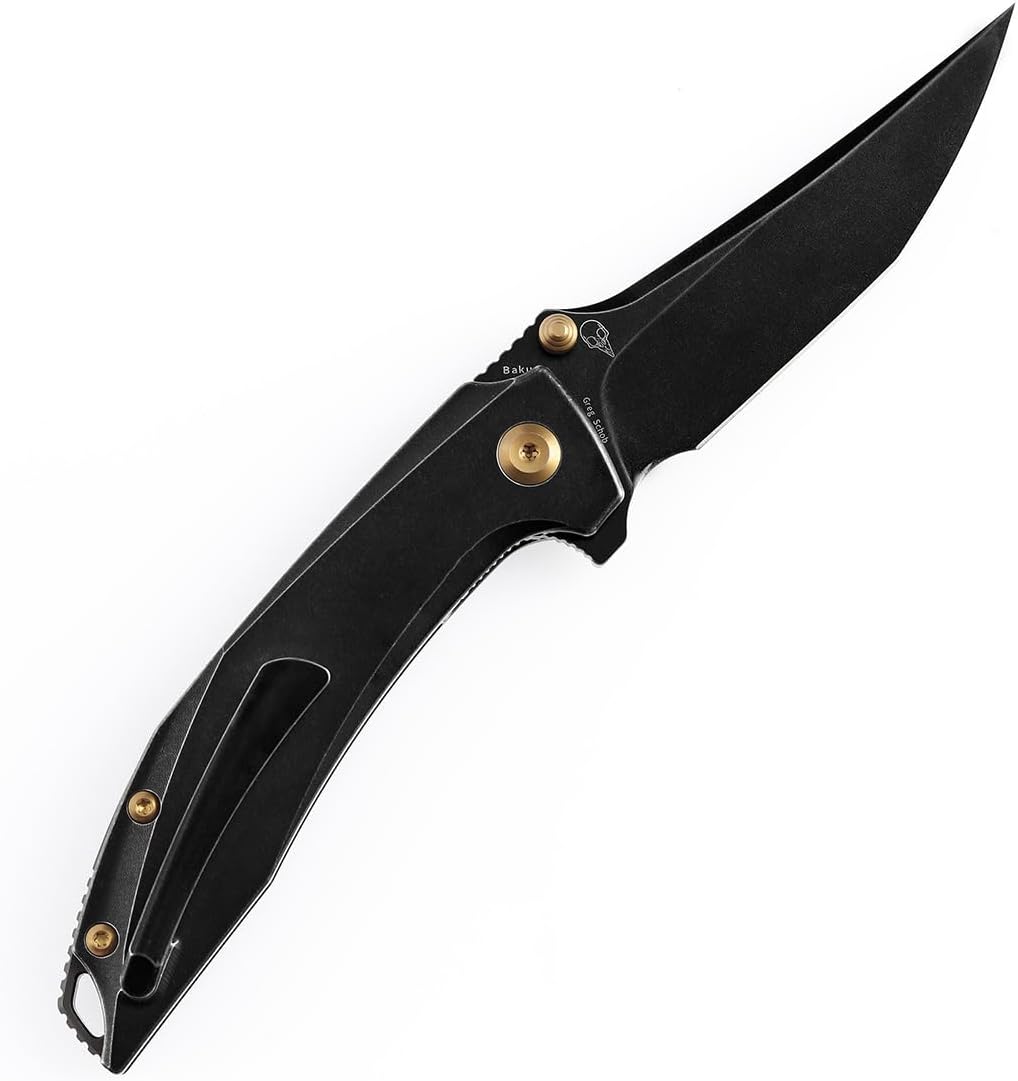KANSEPT Baku Pocket Folding Knives for Men EDC Camping Folding Knife 3.2'' CPM-S35VN Material Women Folding Knives with Titanium Copper Carbon Fiber Handle Everyday Carry K1056A1
