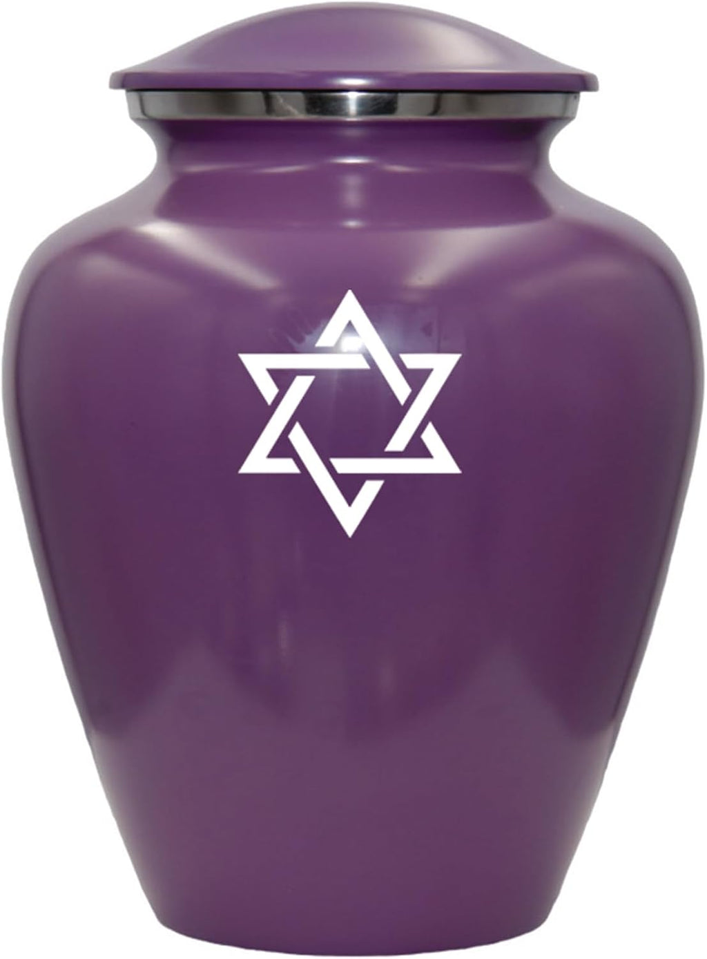 Star of David Blue Cremation Urn for Human Ashes, Jewish Cremation Urn, Religious Ash Urns with Personalized Engraving (Purple)