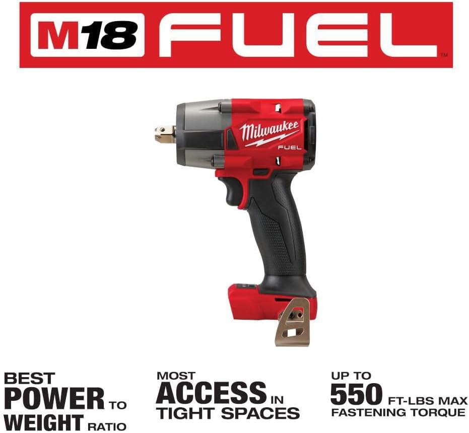 Milwaukee M18 FUEL 1/2 Mid-Torque Impact Wrench with Pin Detent (Bare Tool) 2962P-20