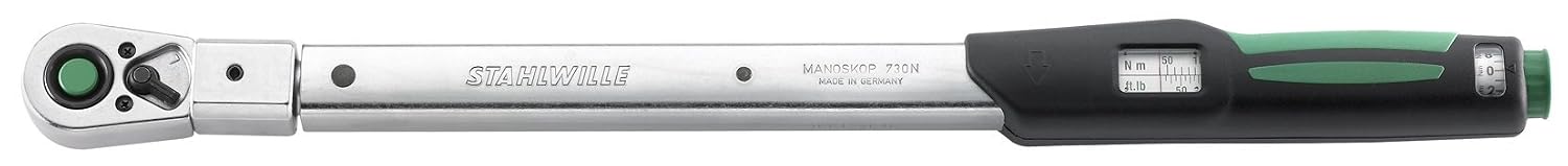 Stahlwille 96502120 1/2' MANOSKOP Torque Wrench, Fine-Tooth Ratchet, 40Nm - 200Nm, QuickRelease Safety Lock, Dual Stop Signal, Click-type, Deviation ± 4%, Made in Germany