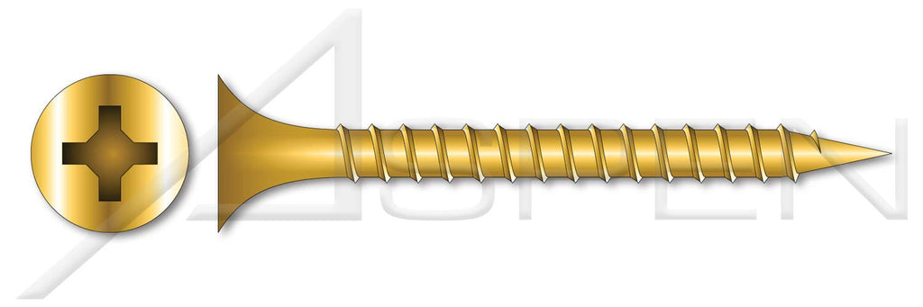 (3500 pcs) #8 X 2, Drywall Screws, Bugle Phillips Drive, Coarse Thread, Steel, Yellow Zinc