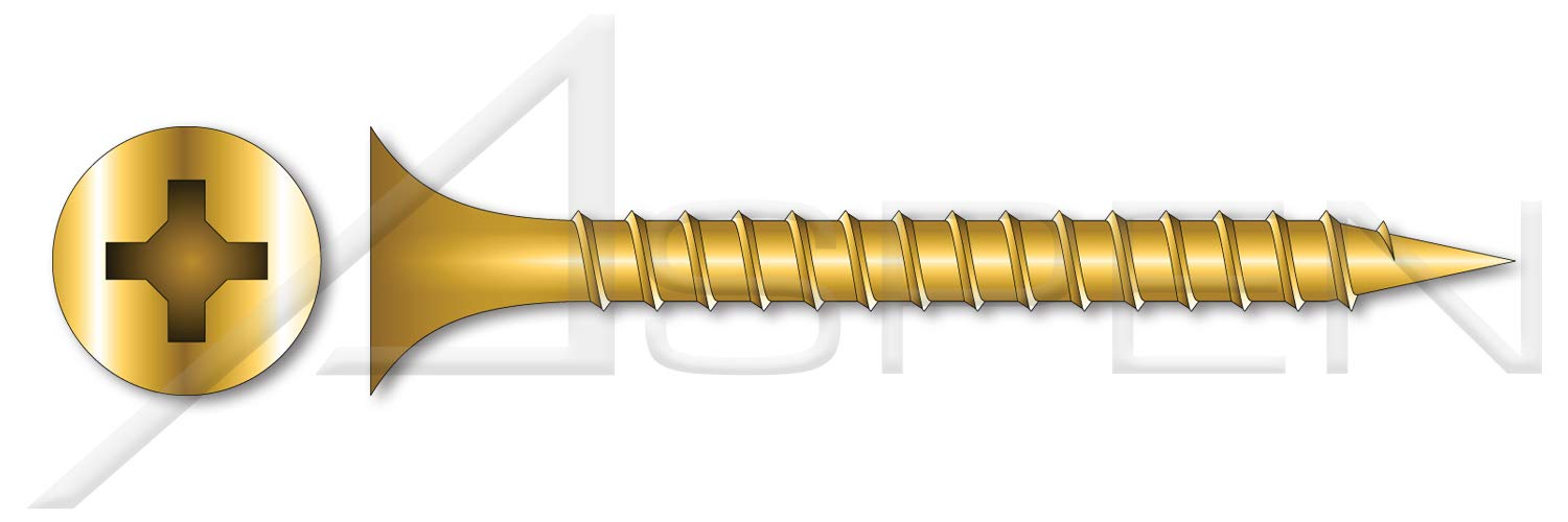 (3500 pcs) #8 X 2, Drywall Screws, Bugle Phillips Drive, Coarse Thread, Steel, Yellow Zinc