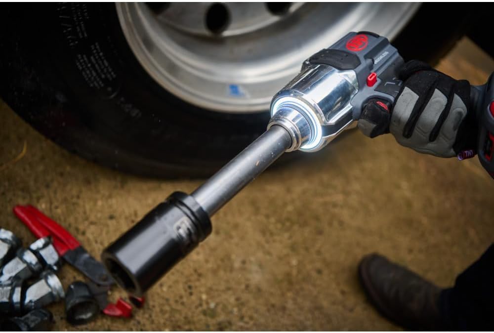 Ingersoll Rand W8571-K2 3/4' 20V Cordless Impact Wrench 2 Battery Kit, 2000 ft-lb Torque, 6' Extended Anvil, Friction Ring Thru-hole, Pistol