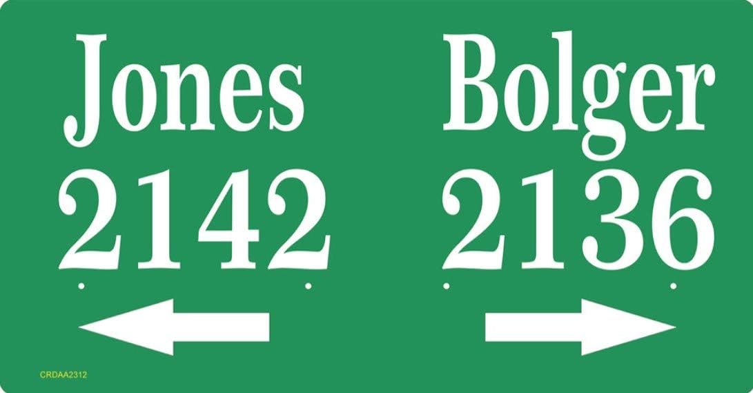 Comfort House Address Plaque Personalized With Two House Numbers And Arrows. Custom Address Sign. Optional Lawn Mounting Stakes. Made in USA - CRDAA