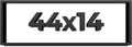 44x14 Shadow Box Black Solid Wood Display Frame with White Acid-Free Backing UV Acrylic & Hanging Hardware - with 3/4' Usable Depth