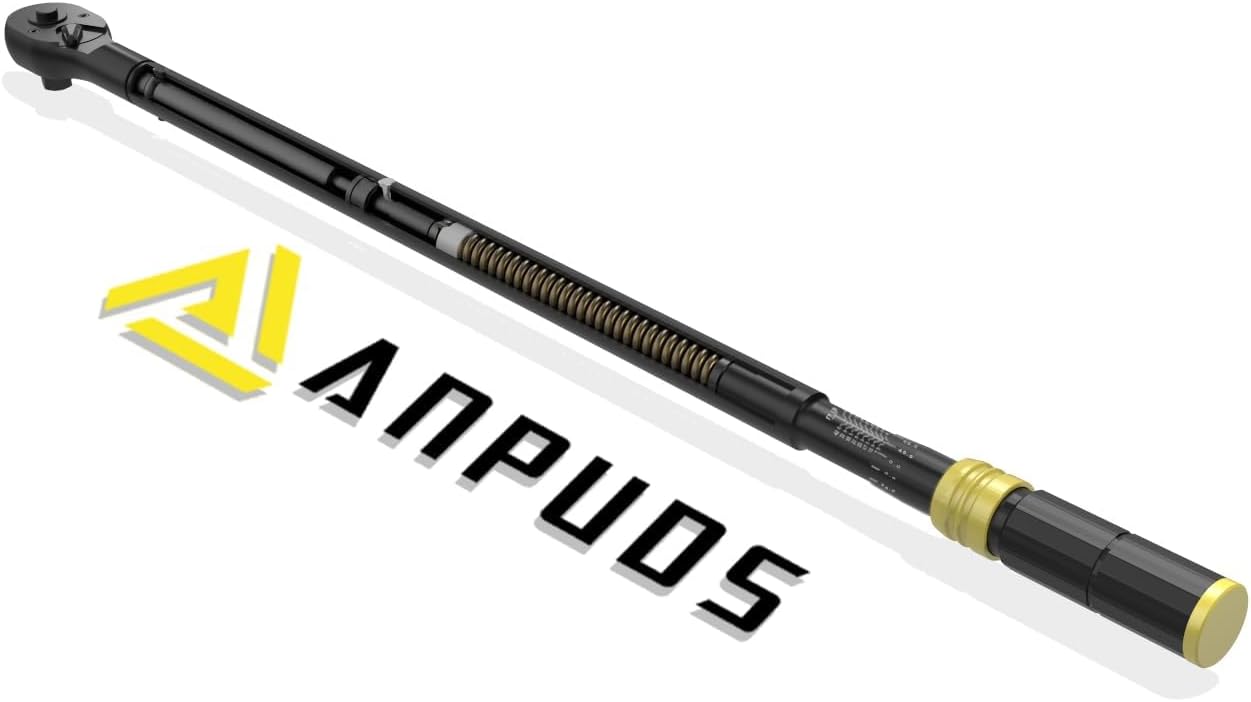 ANPUDS 3/4 Torque Wrench, 200-1000 Ft-Lb/271-1355 Nm, Heavy Duty Click Torque Wrench, 48-Tooth Quick Release Reversible Ratchet, Dual Scale for Semi Truck, Tractor & Diesel Maintenance