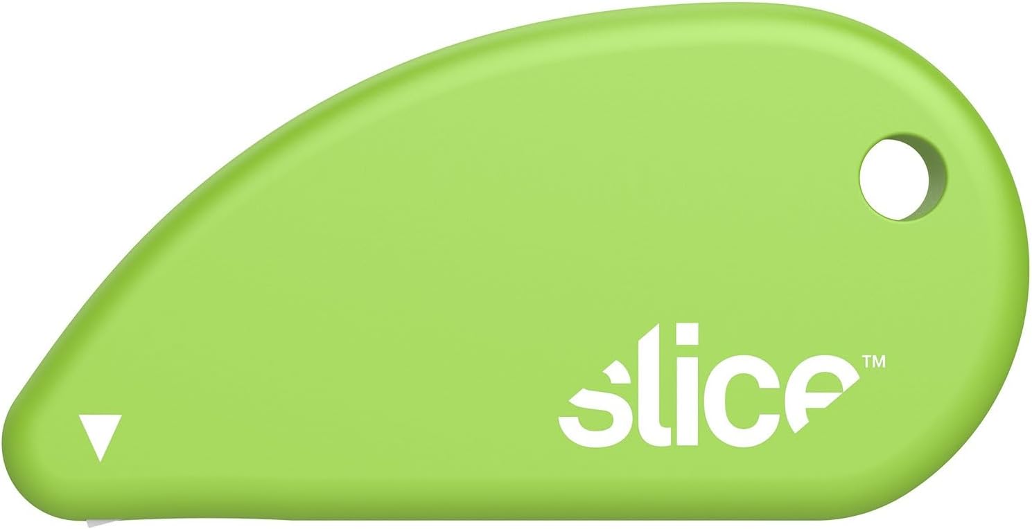 Slice Micro Safety Cutter | Safe Ceramic Box Cutter Lasting 11x Longer than Metal | Keychain Box Opener | 48 Pack | Green