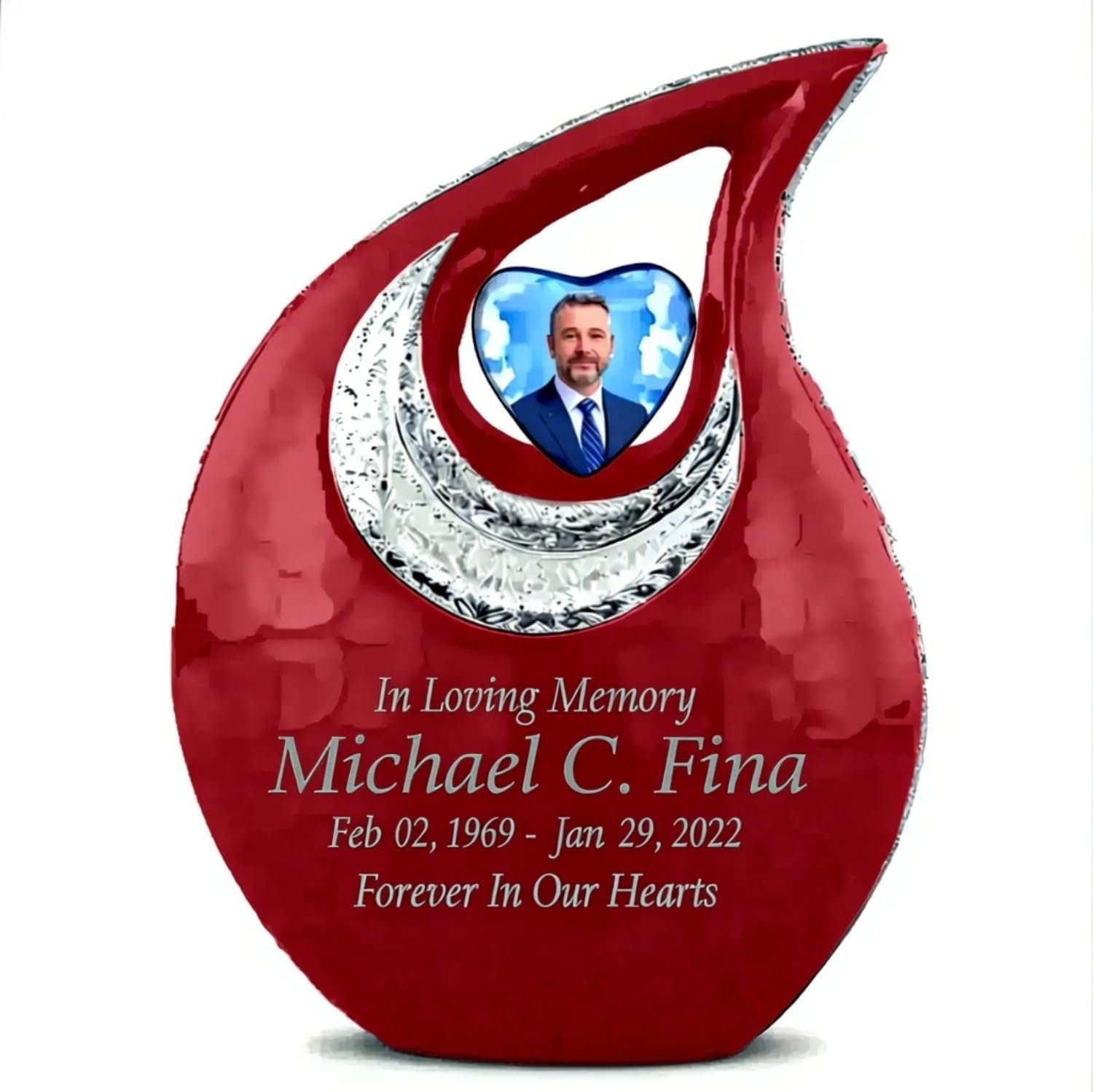 Large Tear Drop Urn for Human Ashes Adult Man & Female, 10 Inches Tall Memorial with Photo & Engraving Personalized Options, Outdoor Safe, 2.5 L Capacity, 100 Options Available from Keepsake Company