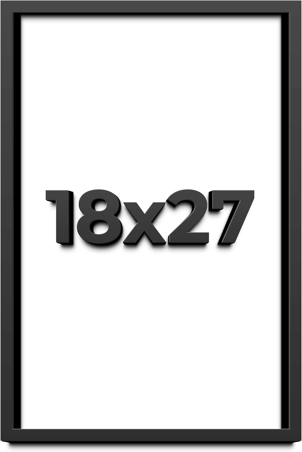 18x27 Shadow Box Black Solid Wood Display Frame with White Acid-Free Backing UV Acrylic & Hanging Hardware - with 3/4' Usable Depth