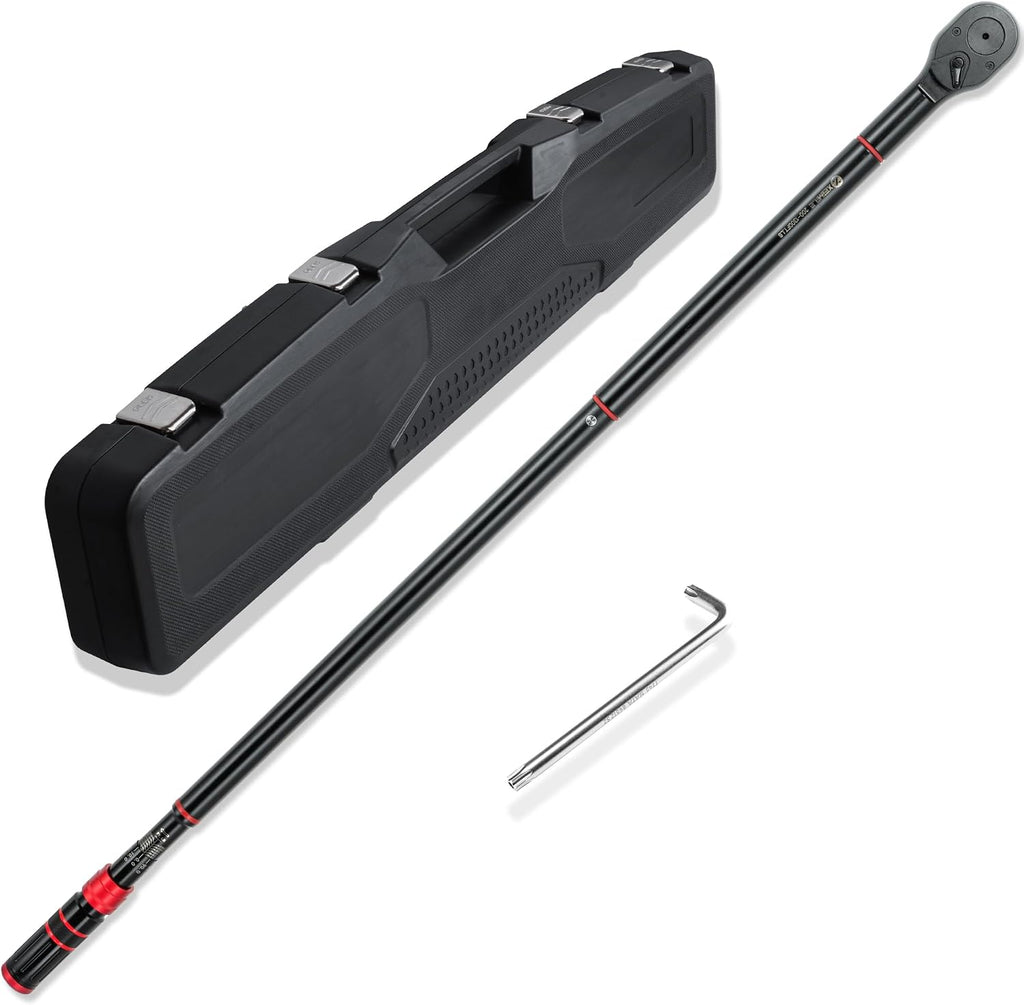 1-Inch Drive Click Torque Wrench - 200-1300 Ft-Lb/271-1762.5Nm, Dual-Direction Adjustable 24 Tooth Torque Wrench, Accuracy 3% for Car, Truck, Tractor, Maintenance and Product Assembly