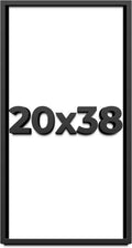 20x38 Shadow Box Black Solid Wood Display Frame with White Acid-Free Backing UV Acrylic & Hanging Hardware - with 3/4' Usable Depth
