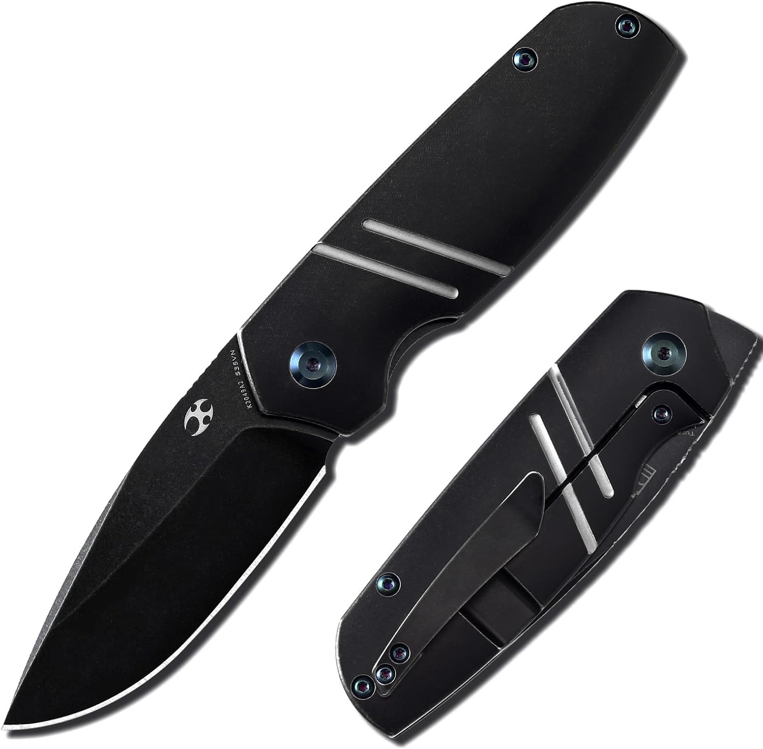 KANSEPT Turaco Pocket Folding Knives for Men EDC Camping Folding Knife 2.85'' CPM-S35VN Material Pocket Folding Knife with Bronze Anodized Titanium Handle Everyday Carry K2049A2