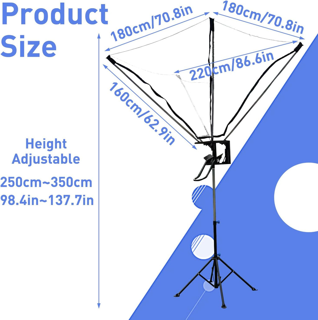 Upgraded Basketball Return Attachment, Adjustable Height Basketball Rebounder, Portable Shot Hoop Trainer with 180° Rotating Track, Rebounder Net Return System for Solo Play and Practice