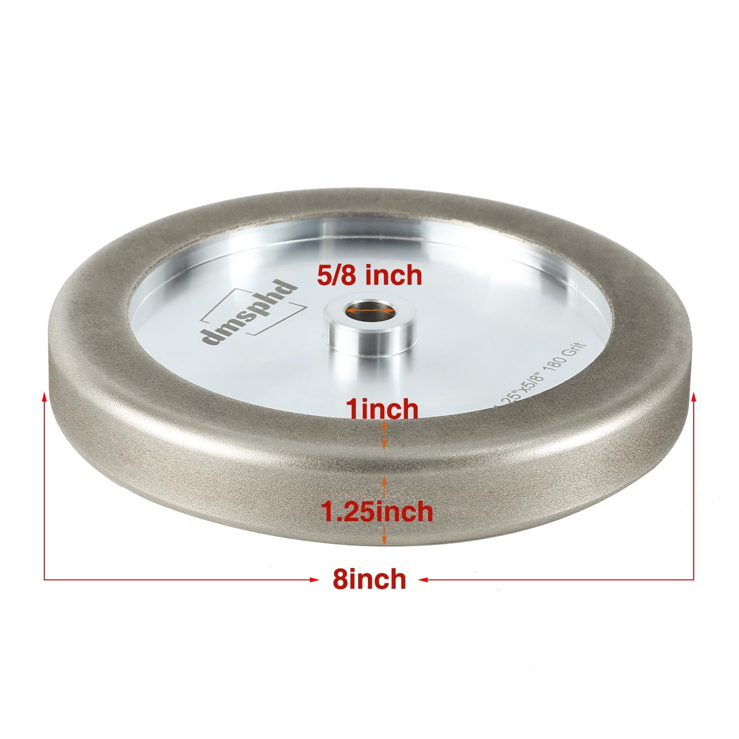 CBN Grinding Wheel 8 inch 1.25' Wide, 5/8' Bore,Aluminum Body, Suitable for High Speed Steel Tools and Bench Grinders (320 Grit)