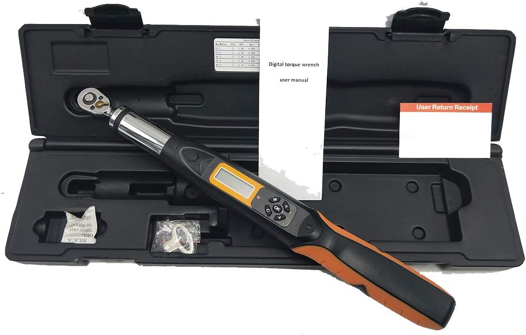 Digital Torque Wrench 1/4 inches Drive with Data Storage Buzzer Setting Max Value 10N.m with 4 Units N.m/in.lb/ft.lb/kgf.cm