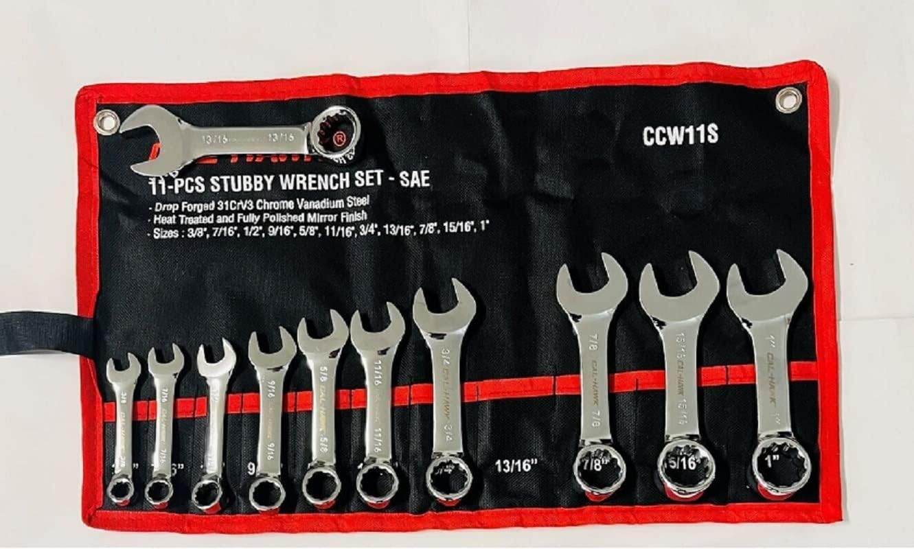 21 pc Stubby Combination Wrench SET METRIC & SAE