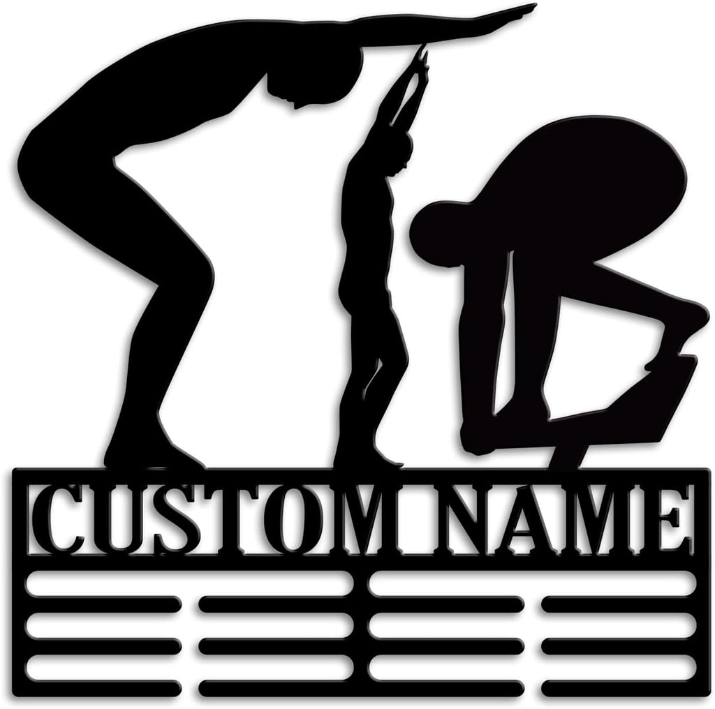 Custom Artistic Swimming Medal Holder LED Light, Artistic Swimmer Name Medal Hanger Display, Rack For Tiered Award Ribbon, Metal Sign Gift For Athlete