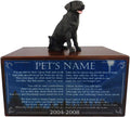 Wooden Pet Urns for Dogs with Black Labrador Figurine & Poem The Last Battle | Personalized Dog Memorial Urn for Ashes | Medium Paulownia Pet Urn for Lab | Pet Memorial | Conversation Concepts