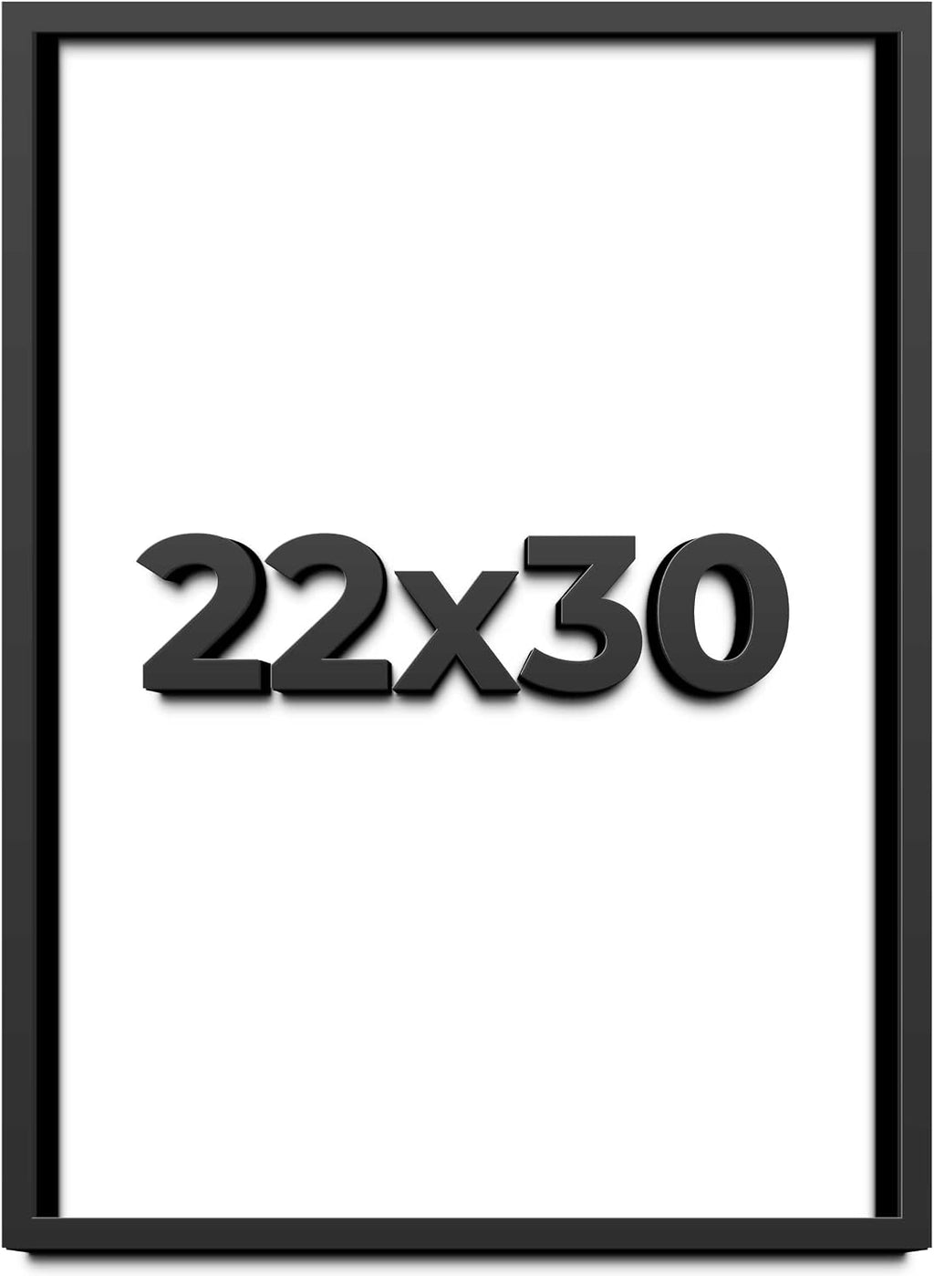 22x30 Shadow Box Black Solid Wood Display Frame with White Acid-Free Backing UV Acrylic & Hanging Hardware - with 3/4' Usable Depth