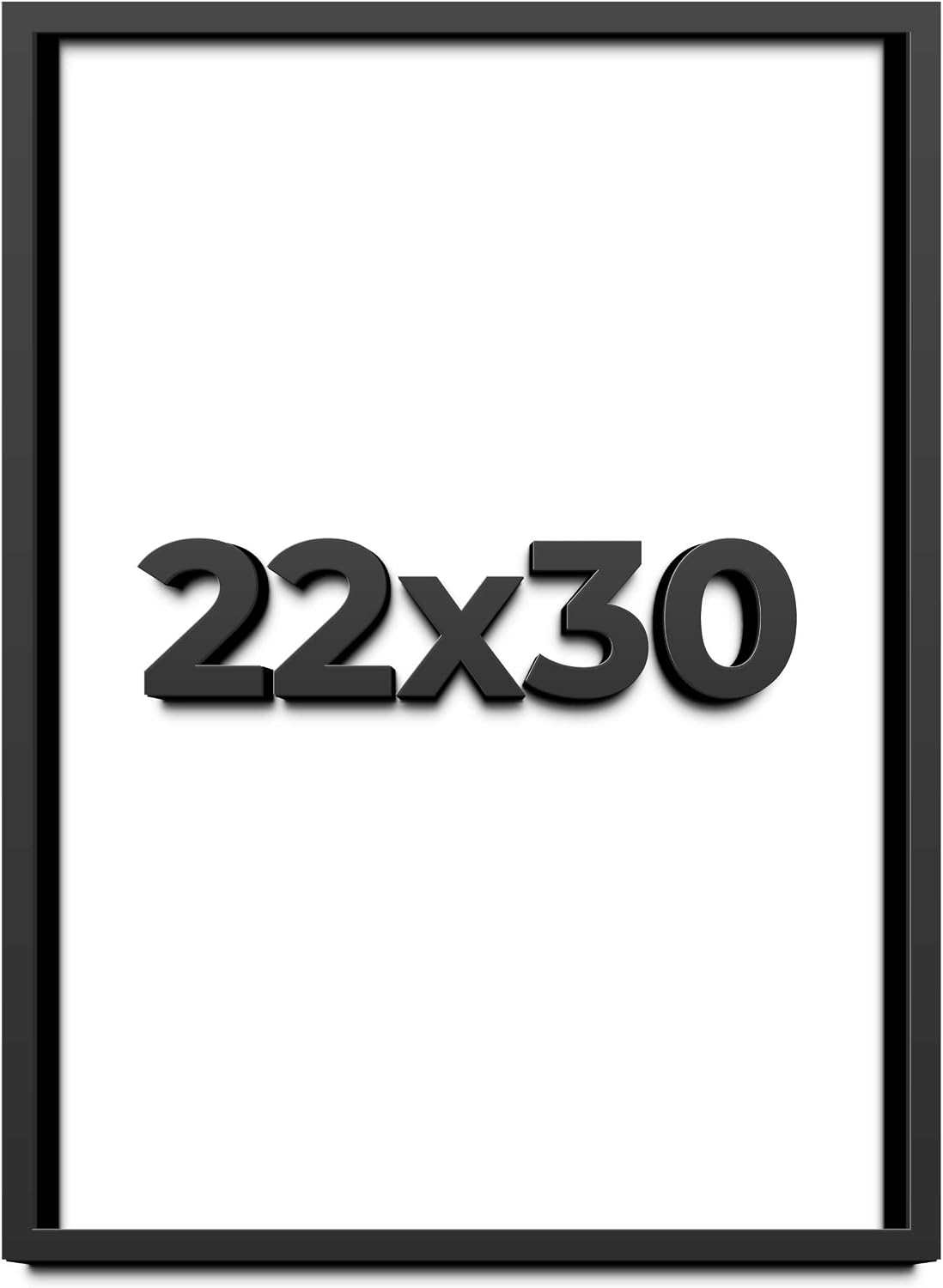 22x30 Shadow Box Black Solid Wood Display Frame with White Acid-Free Backing UV Acrylic & Hanging Hardware - with 3/4' Usable Depth