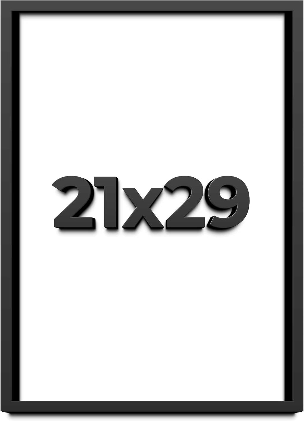 21x29 Shadow Box Black Solid Wood Display Frame with White Acid-Free Backing UV Acrylic & Hanging Hardware - with 3/4' Usable Depth