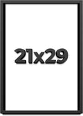 21x29 Shadow Box Black Solid Wood Display Frame with White Acid-Free Backing UV Acrylic & Hanging Hardware - with 3/4' Usable Depth